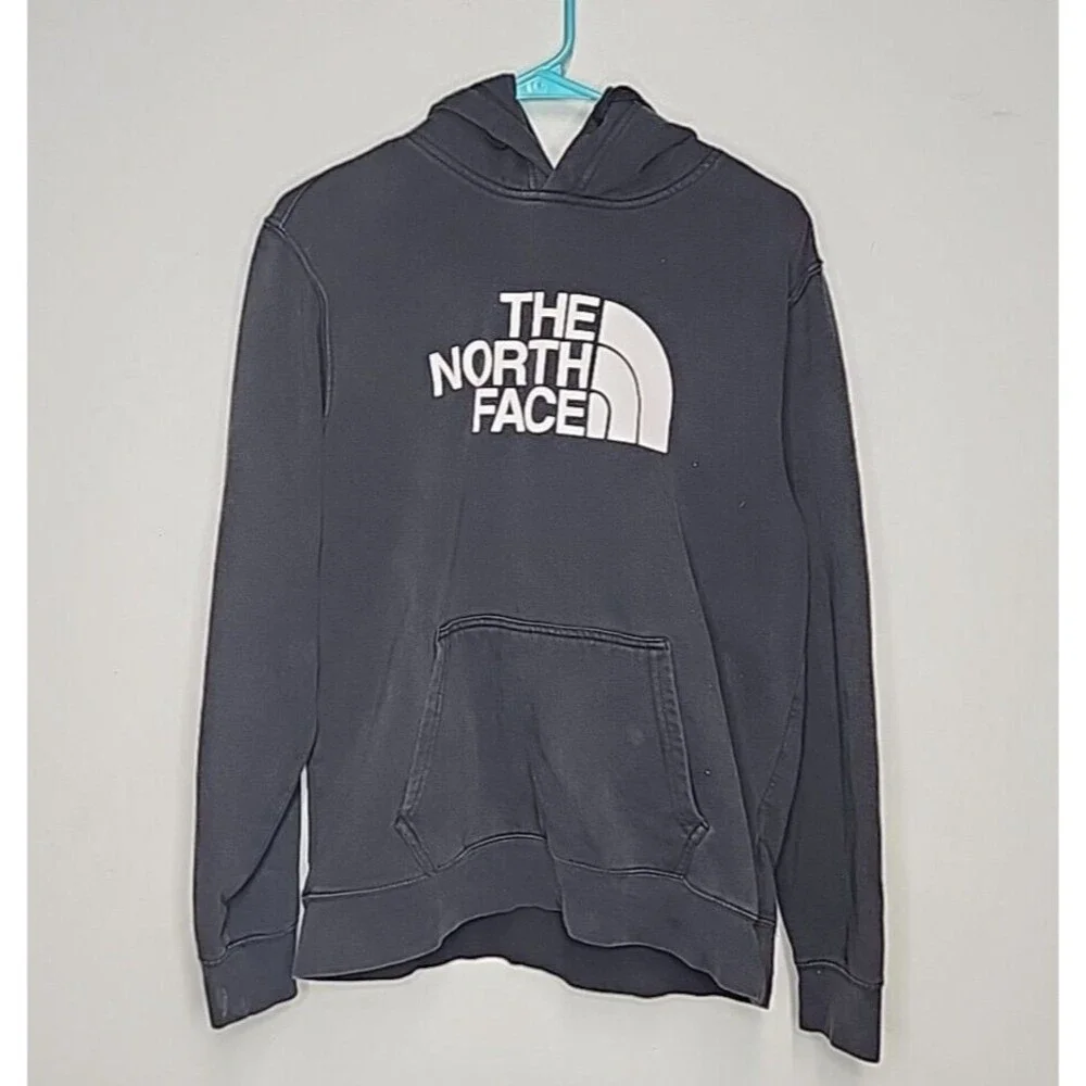 The North Face Hoodie Mens Medium Black Pullover Sweatshirt Sweater EUC